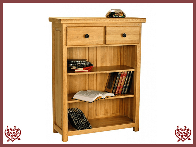 COUNTRY OAK OPEN LOW BOOKCASE | Paul Martyn Furniture UK