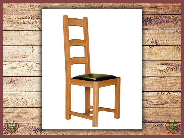 COUNTRY OAK DINING CHAIR – LEATHER SEAT | Paul Martyn Furniture UK