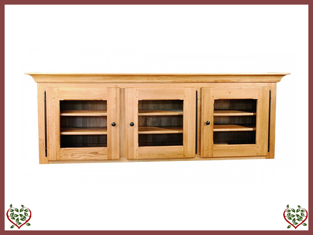 COUNTRY OAK TRIPLE CABINET TOP (GLAZED) | Paul Martyn Furniture UK