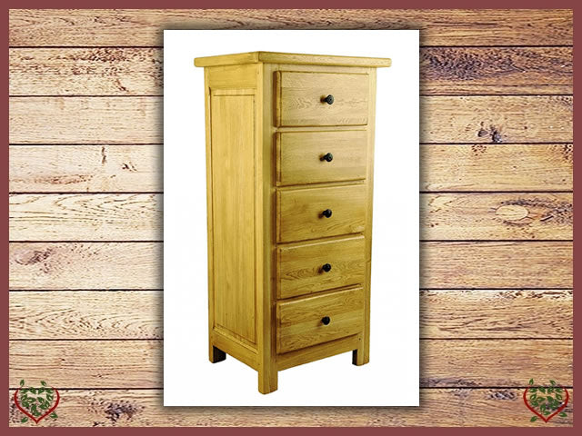 COUNTRY OAK 5 DRAWER CHEST | Paul Martyn Furniture UK