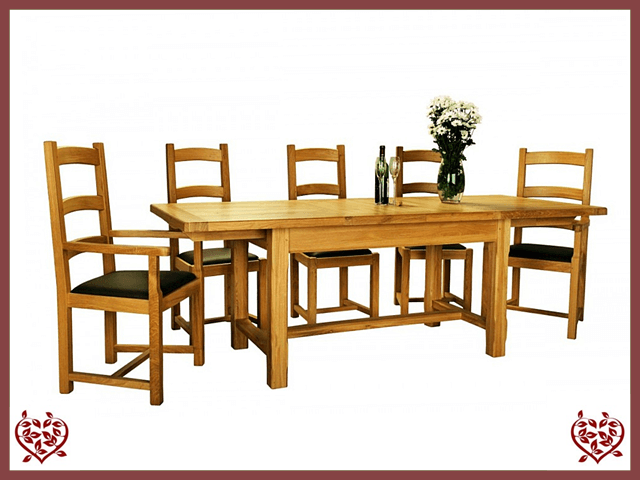 COUNTRY OAK SLAT END EXTENDING DINING TABLE | Paul Martyn Furniture UK