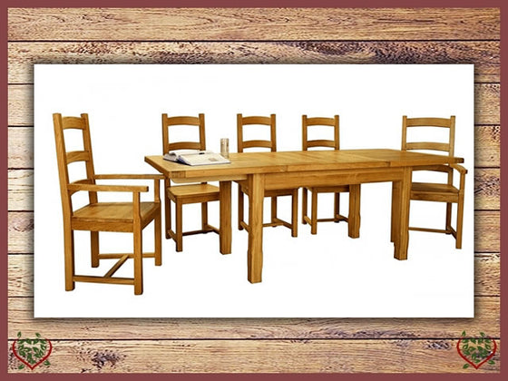 COUNTRY OAK SLAT END EXTENDING DINING TABLE | Paul Martyn Furniture UK
