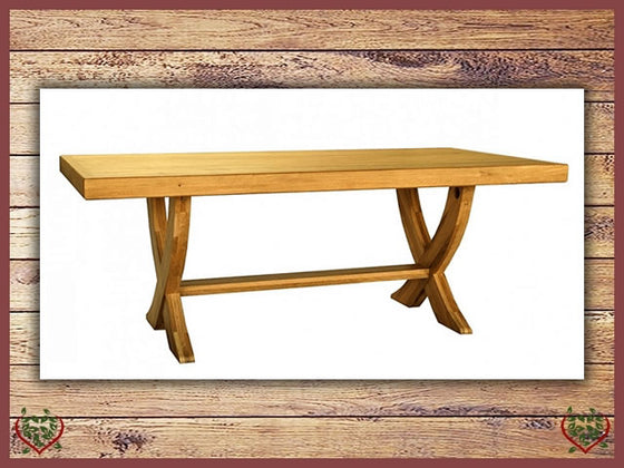 COUNTRY OAK MONASTER X LEG DINING TABLE | Paul Martyn Furniture UK