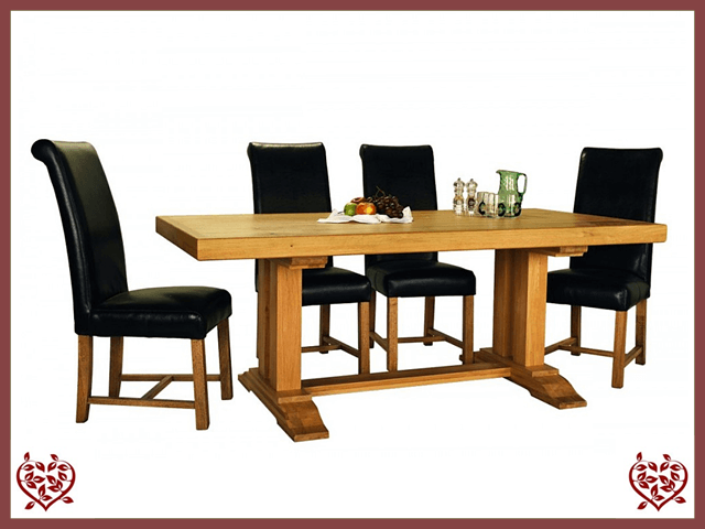 COUNTRY OAK MONASTER DOUBLE LEG DINING TABLE | Paul Martyn Furniture UK