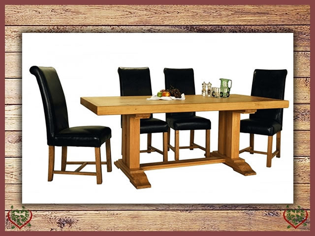 COUNTRY OAK MONASTER DOUBLE LEG DINING TABLE | Paul Martyn Furniture UK