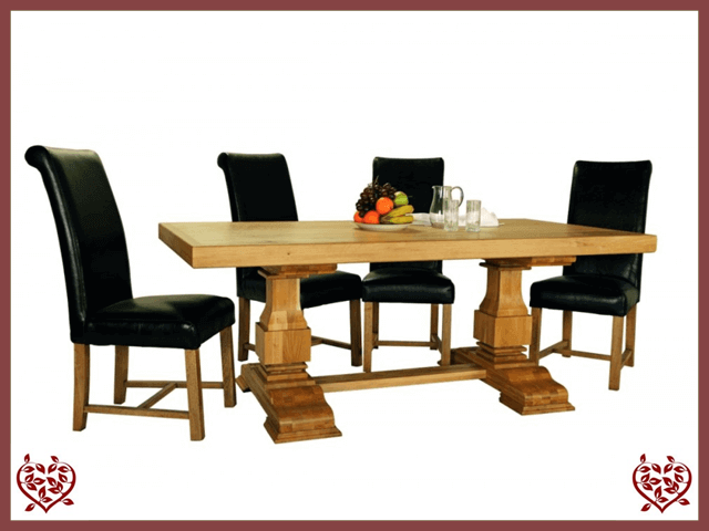 COUNTRY OAK RUSTIC DINING TABLE – ROUND LEGS | Paul Martyn Furniture UK
