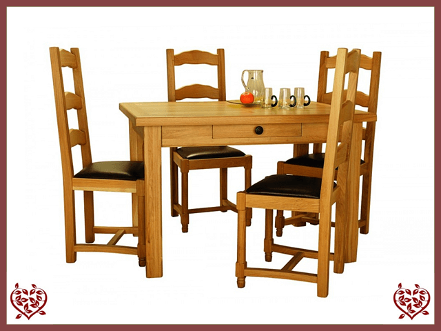 COUNTRY OAK FARMHOUSE TABLE WITH DRAWER | Paul Martyn Furniture UK