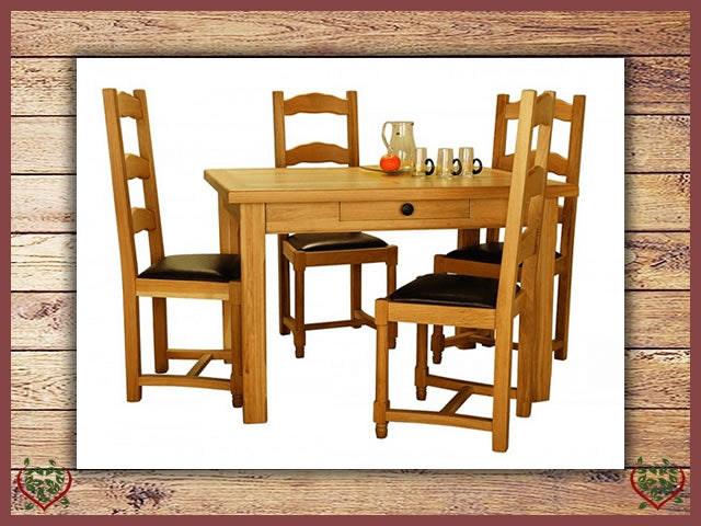 COUNTRY OAK FARMHOUSE TABLE WITH DRAWER | Paul Martyn Furniture UK