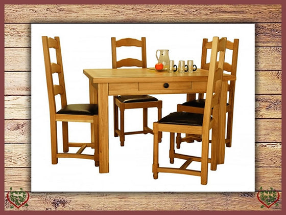 COUNTRY OAK FARMHOUSE TABLE WITH DRAWER | Paul Martyn Furniture UK