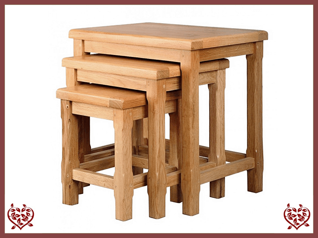 COUNTRY OAK NEST OF TABLES | Paul Martyn Furniture UK