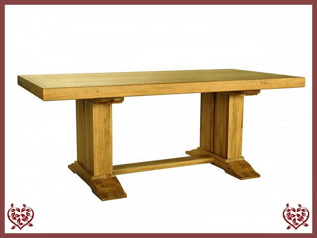 COUNTRY OAK RUSTIC DOUBLE LEG DINING TABLE | Paul Martyn Furniture UK