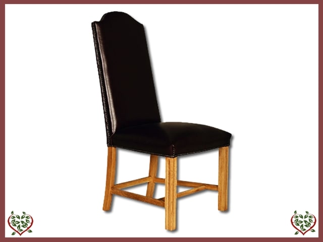 LEATHER/OAK DINING CHAIR ~ CATHEDRAL COLLECTION - Paul Martyn Furniture