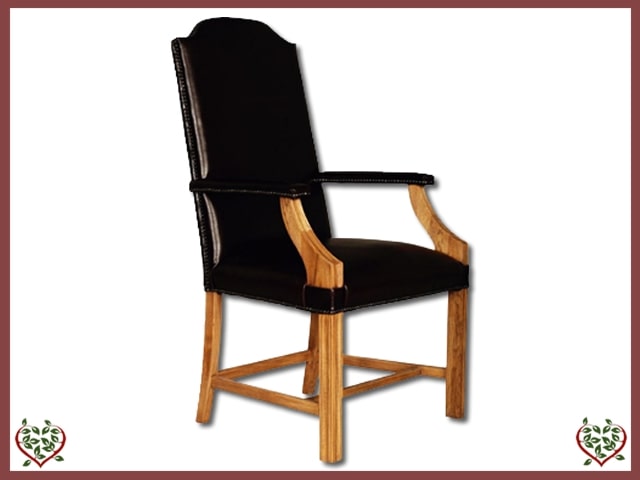 CARVER DINING CHAIR LEATHER/OAK ~ CATHEDRAL RANGE - Paul Martyn Furniture