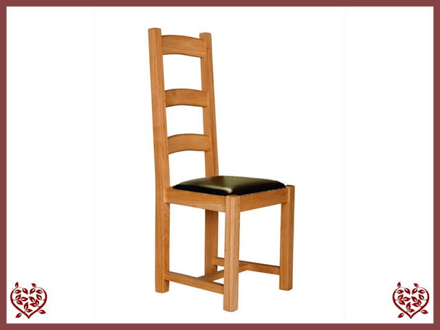 COUNTRY OAK DINING CHAIR – LEATHER SEAT | Paul Martyn Furniture UK