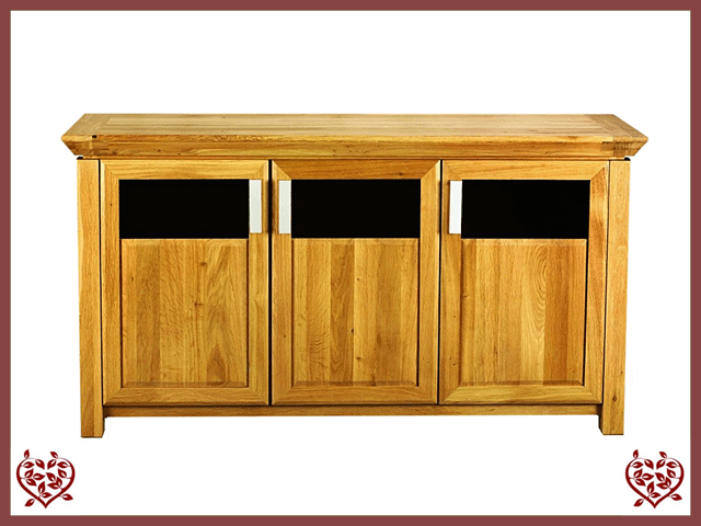 SIDEBOARD / 3 DOORS / PART GLAZED ~ TEMPLE COLLECTION - Paul Martyn Furniture