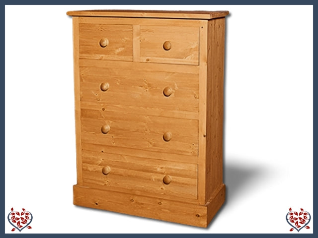 SHAKER PINE 2 OVER 3 CHEST | Paul Martyn Furniture UK