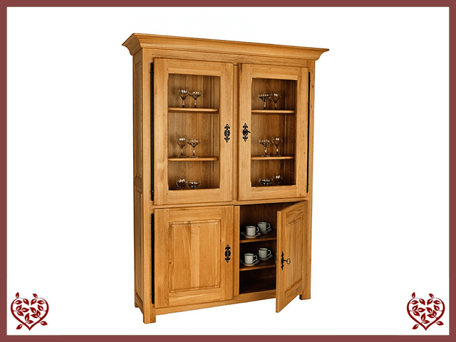 COUNTRY OAK GLAZED BOOKCASE/CUPBOARD | Paul Martyn Furniture UK