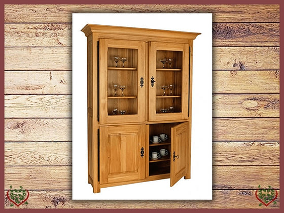 COUNTRY OAK GLAZED BOOKCASE/CUPBOARD | Paul Martyn Furniture UK