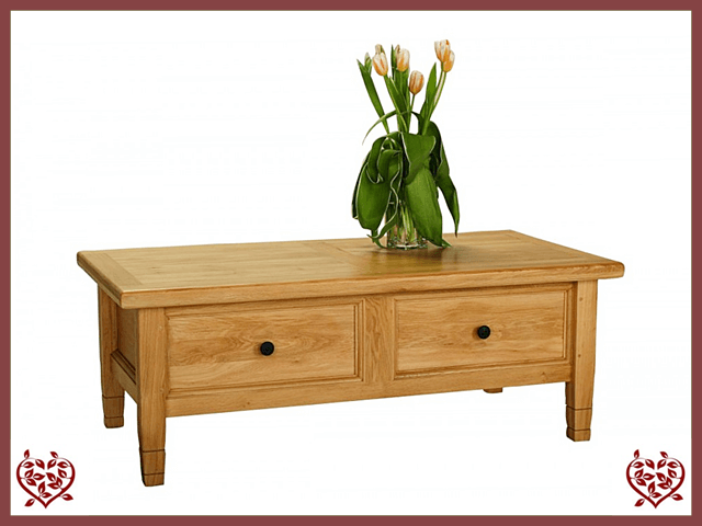 COUNTRY OAK COFFEE TABLE & DRINKS CABINET | Paul Martyn Furniture UK