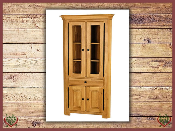 COUNTRY OAK CORNER BOOKCASE | Paul Martyn Furniture UK