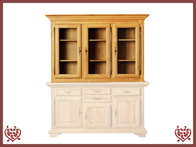 COURTIER OAK GLAZED CABINET/3 DOORS – TOP ONLY | Paul Martyn Furniture UK