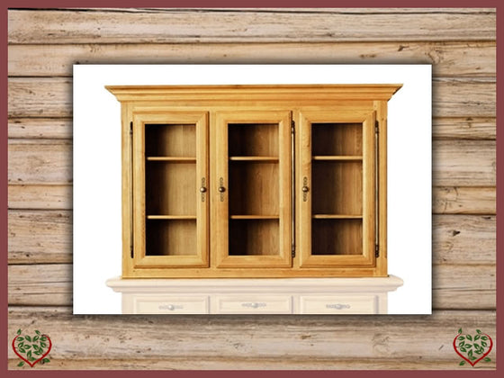 COURTIER OAK GLAZED CABINET/3 DOORS – TOP ONLY | Paul Martyn Furniture UK