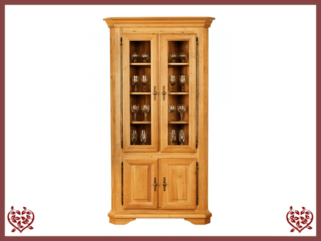 COURTIER OAK CORNER DISPLAY CABINET – 4 DOORS | Paul Martyn Furniture UK