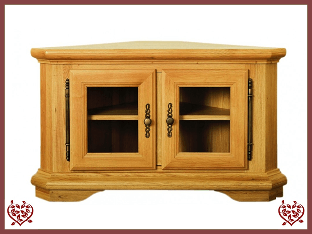 COURTIER OAK CORNER TV UNIT, 2 DOORS | Paul Martyn Furniture UK