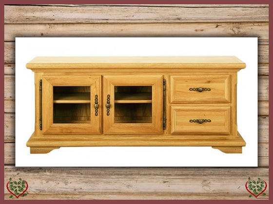 COURTIER OAK TV UNIT, 2 DOORS/2 DRAWERS | Paul Martyn Furniture UK