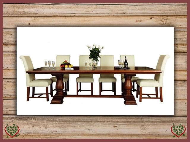COURTIER OAK RUSTIC DINING TABLE – ROUND LEGS | Paul Martyn Furniture UK