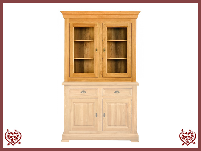 MANOR OAK GLAZED CABINET TOP ONLY – 2 DOORS | Paul Martyn Furniture UK