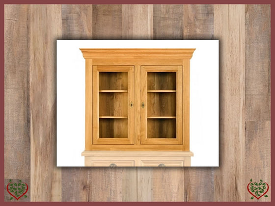 MANOR OAK GLAZED CABINET TOP ONLY – 2 DOORS | Paul Martyn Furniture UK