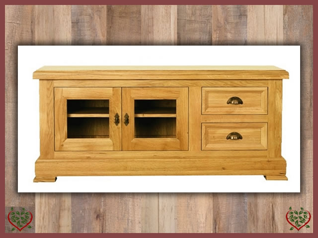 MANOR OAK TV CABINET – 2 DOORS/2 DRAWERS | Paul Martyn Furniture UK