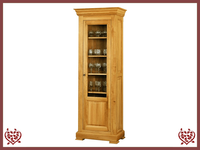 MANOR OAK GLAZED DISPLAY CABINET – 1 DOOR | Paul Martyn Furniture UK