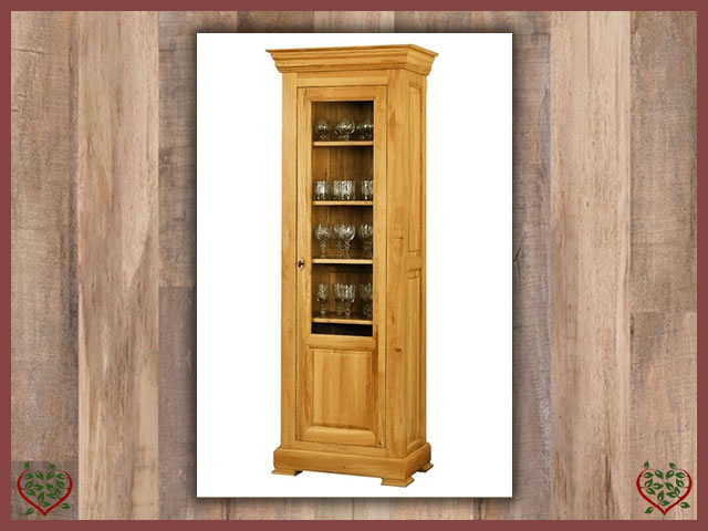 MANOR OAK GLAZED DISPLAY CABINET – 1 DOOR | Paul Martyn Furniture UK