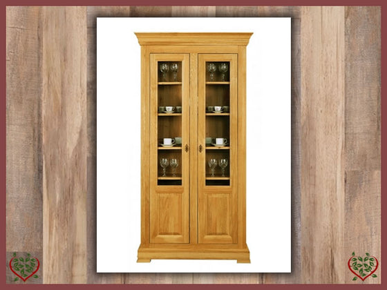 MANOR OAK DISPLAY CABINET – 2 DOORS | Paul Martyn Furniture UK