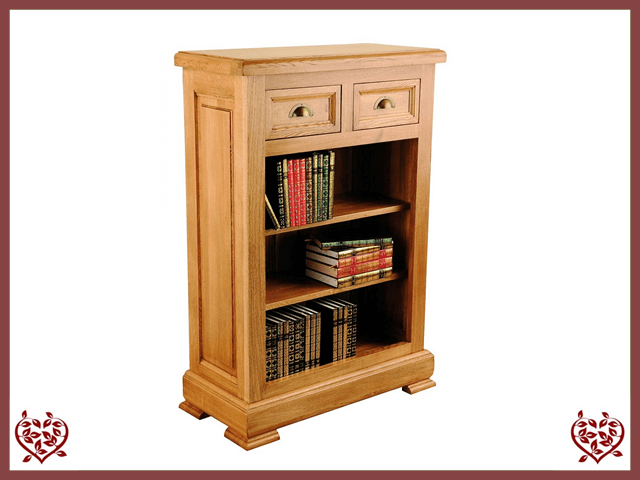 MANOR OAK BOOKCASE – 2 DRAWERS | Paul Martyn Furniture UK