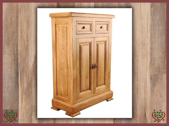 MANOR OAK STORAGE CABINET- 2 DOORS/2 DRAWERS | Paul Martyn Furniture UK