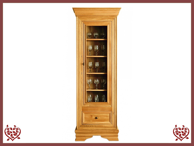 CHANCELLOR OAK DISPLAY CABINET, 1 DOOR AND 1 DRAWER | Paul Martyn Furniture UK