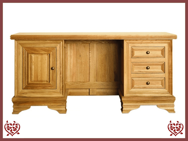 CHANCELLOR OAK DESK, 1 DOOR AND 3 DRAWERS | Paul Martyn Furniture UK