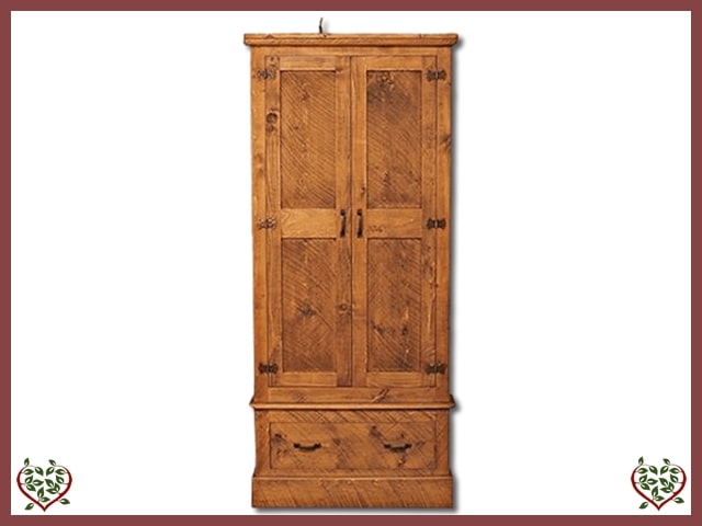 RUSTIQUE SINGLE WARDROBE (WITH DRAWER) | Paul Martyn Furniture UK