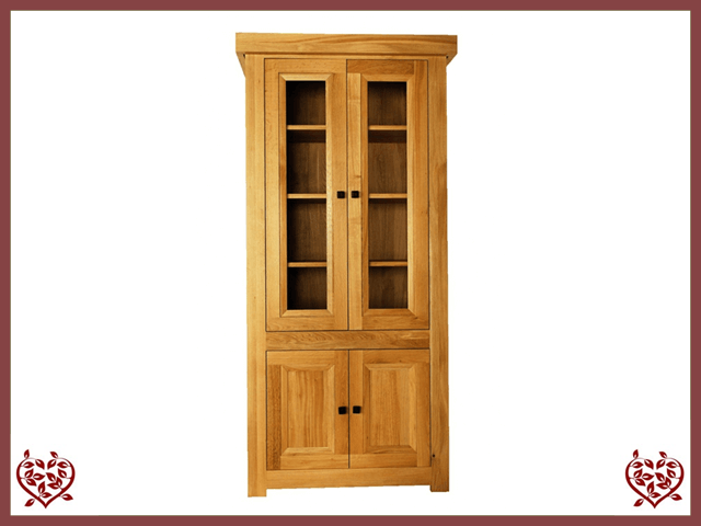 AUBUSSON OAK 4 DOOR BOOKCASE DISPLAY CABINET | Paul Martyn Furniture UK