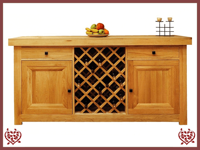 AUBUSSON OAK SIDEBOARD WITH WINE RACK - 711280 | Paul Martyn Furniture UK