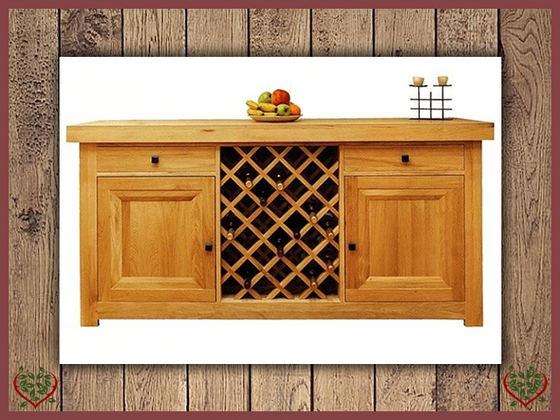 AUBUSSON OAK SIDEBOARD WITH WINE RACK - 711280 | Paul Martyn Furniture UK