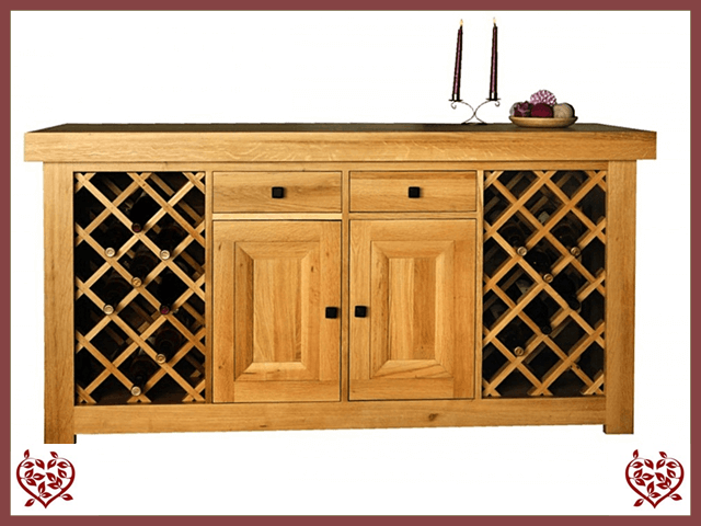 AUBUSSON OAK SIDEBOARD WITH WINE RACKS | Paul Martyn Furniture UK
