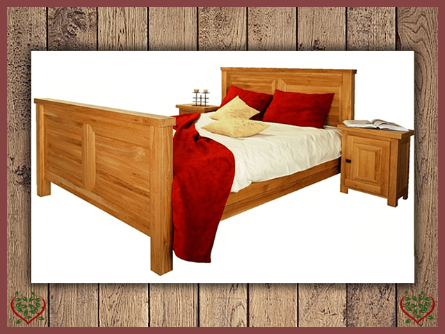 5FT KING SIZED OAK BED (HIGH FOOTBOARD) ~ AUBUSSON COLLECTION - Paul Martyn Furniture