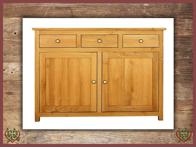 ELEGANCE OAK SIDEBOARD 2 DOORS/3 DRAWERS | Paul Martyn Furniture UK