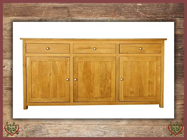 ELEGANCE OAK SIDEBOARD, 3 DOORS/3 DRAWERS | Paul Martyn Furniture UK