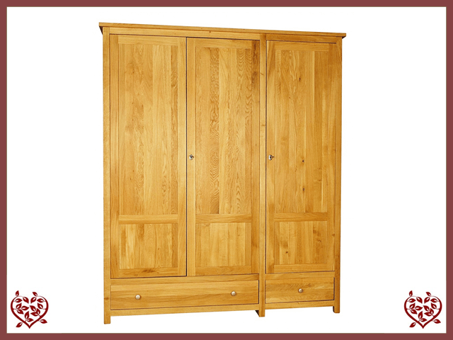 ELEGANCE OAK WARDROBE 3 DOORS/2 DRAWERS | Paul Martyn Furniture UK