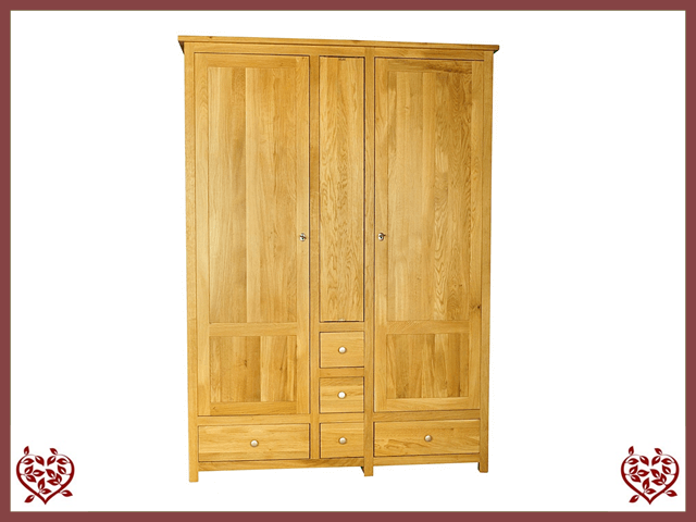 ELEGANCE OAK WARDROBE – 2 DOORS/5 DRAWERS | Paul Martyn Furniture UK